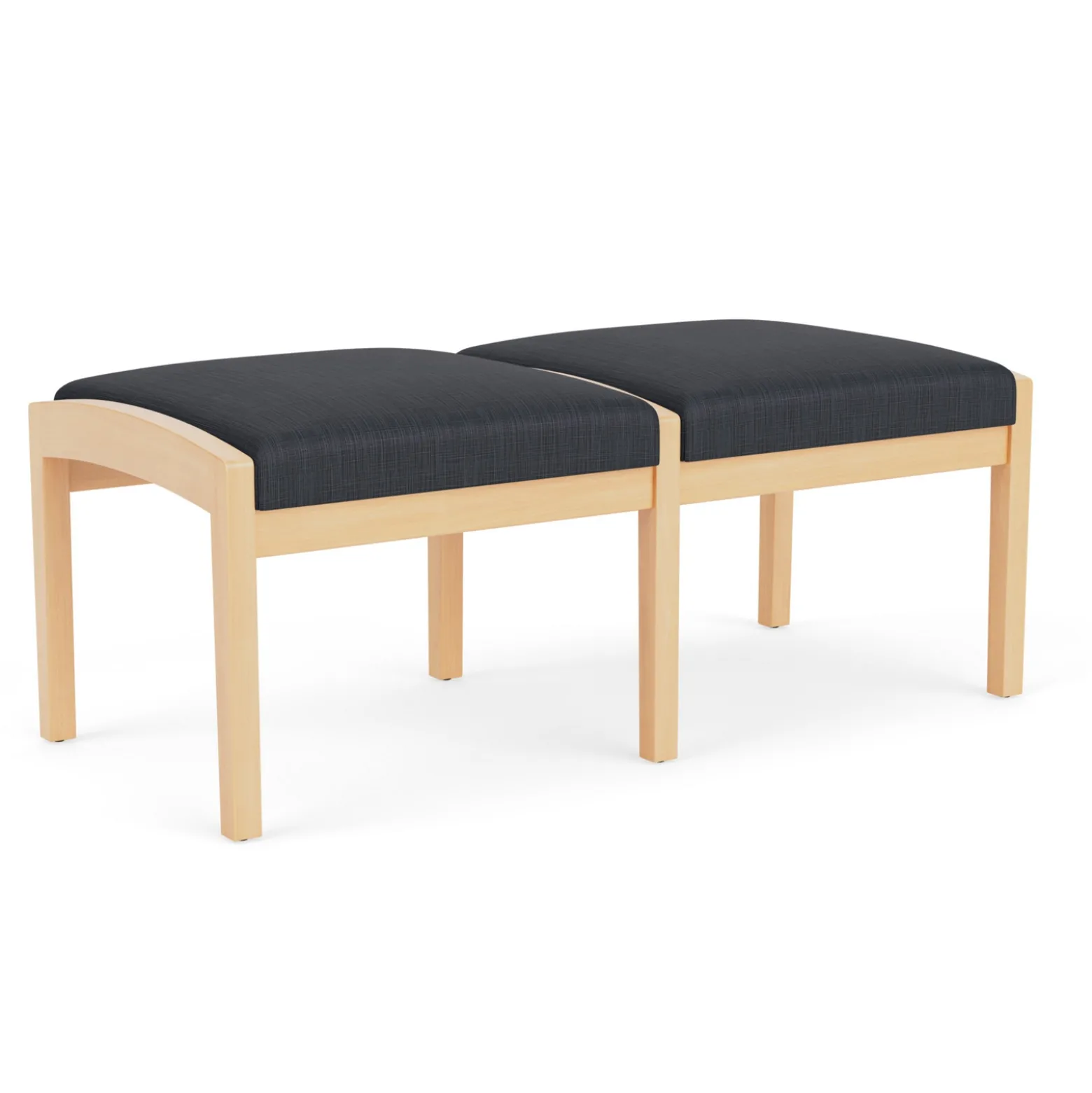 New Castle Wood 2 Seat Bench with Designer Upholstery