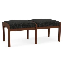 New Castle Wood 2 Seat Bench with Designer Upholstery