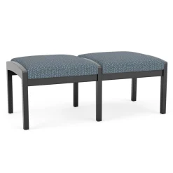 New Castle Wood 2 Seat Bench with Designer Upholstery