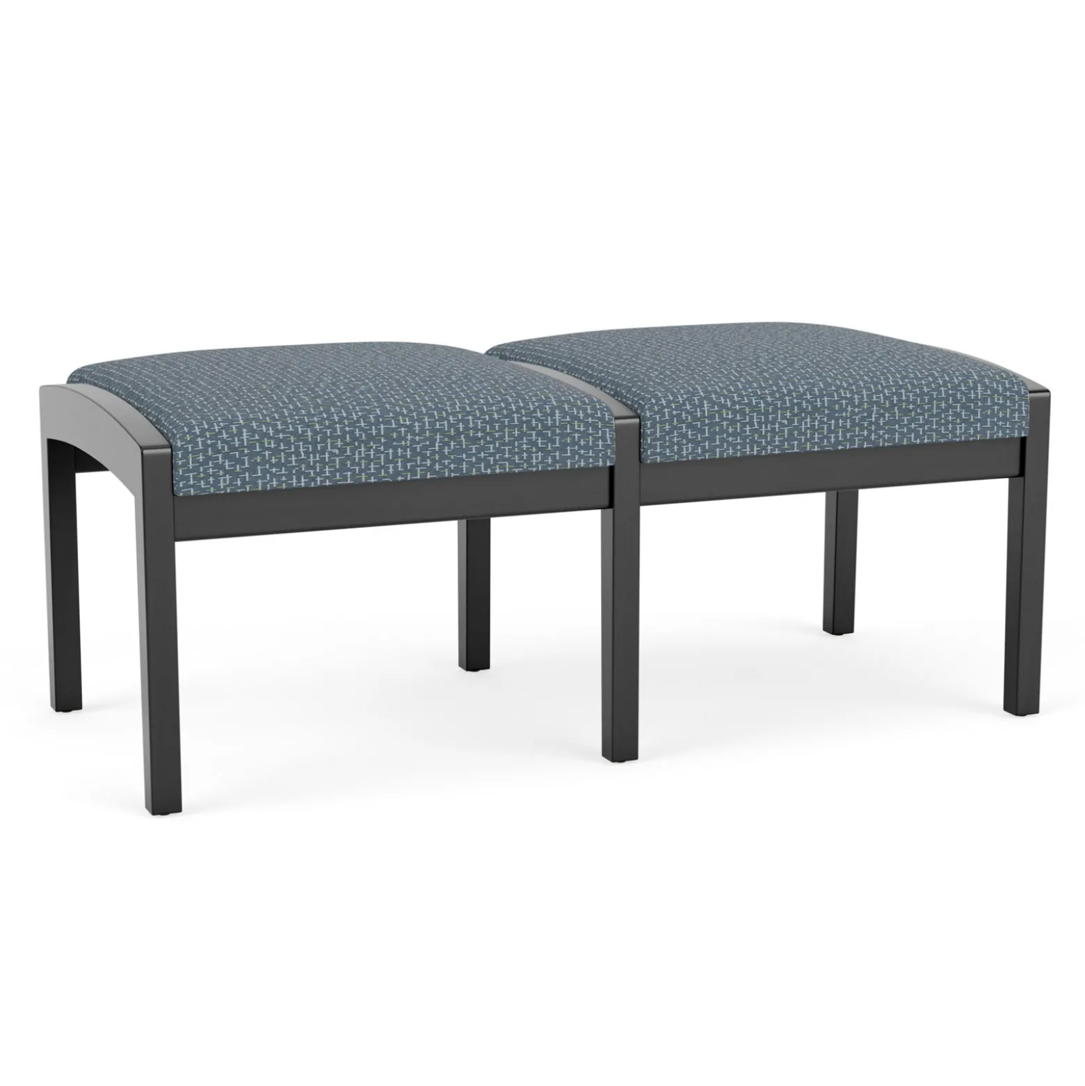 New Castle Wood 2 Seat Bench with Designer Upholstery