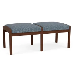 New Castle Wood 2 Seat Bench with Designer Upholstery