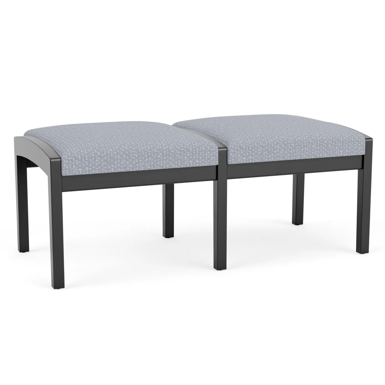 New Castle Wood 2 Seat Bench with Designer Upholstery