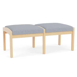 New Castle Wood 2 Seat Bench with Designer Upholstery