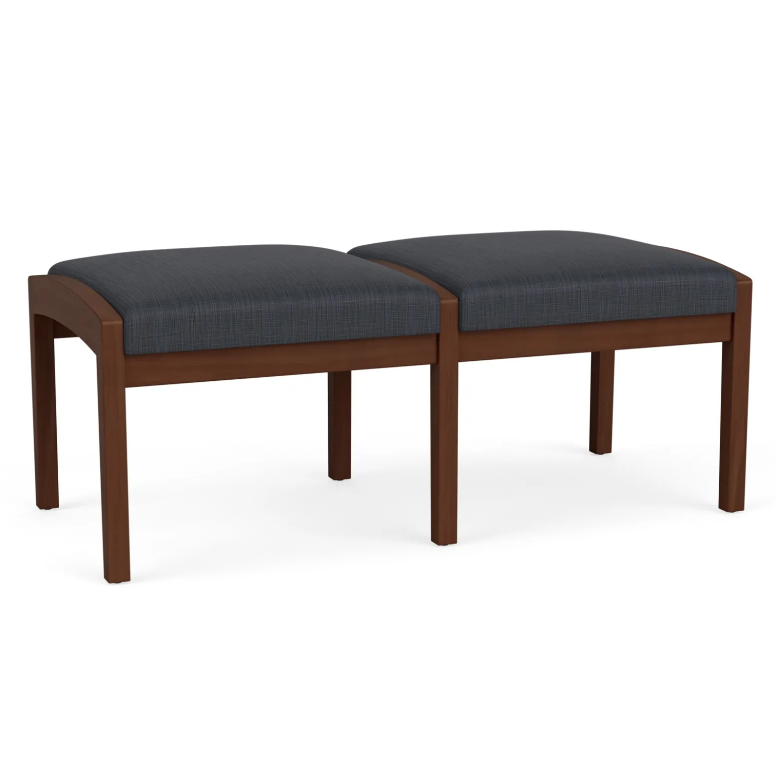 New Castle Wood 2 Seat Bench with Designer Upholstery