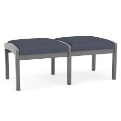 New Castle Wood 2 Seat Bench with Designer Upholstery