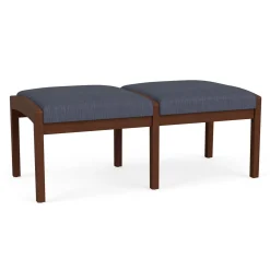 New Castle Wood 2 Seat Bench with Designer Upholstery