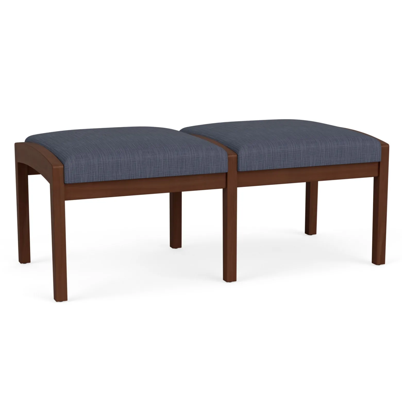 New Castle Wood 2 Seat Bench with Designer Upholstery