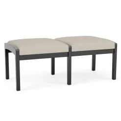New Castle Wood 2 Seat Bench with Designer Upholstery
