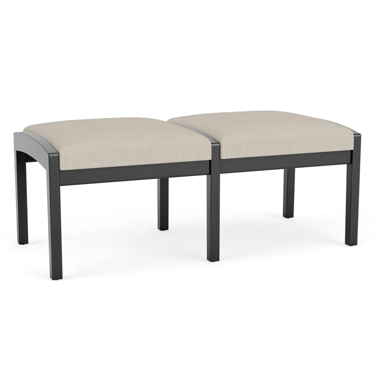 New Castle Wood 2 Seat Bench with Designer Upholstery