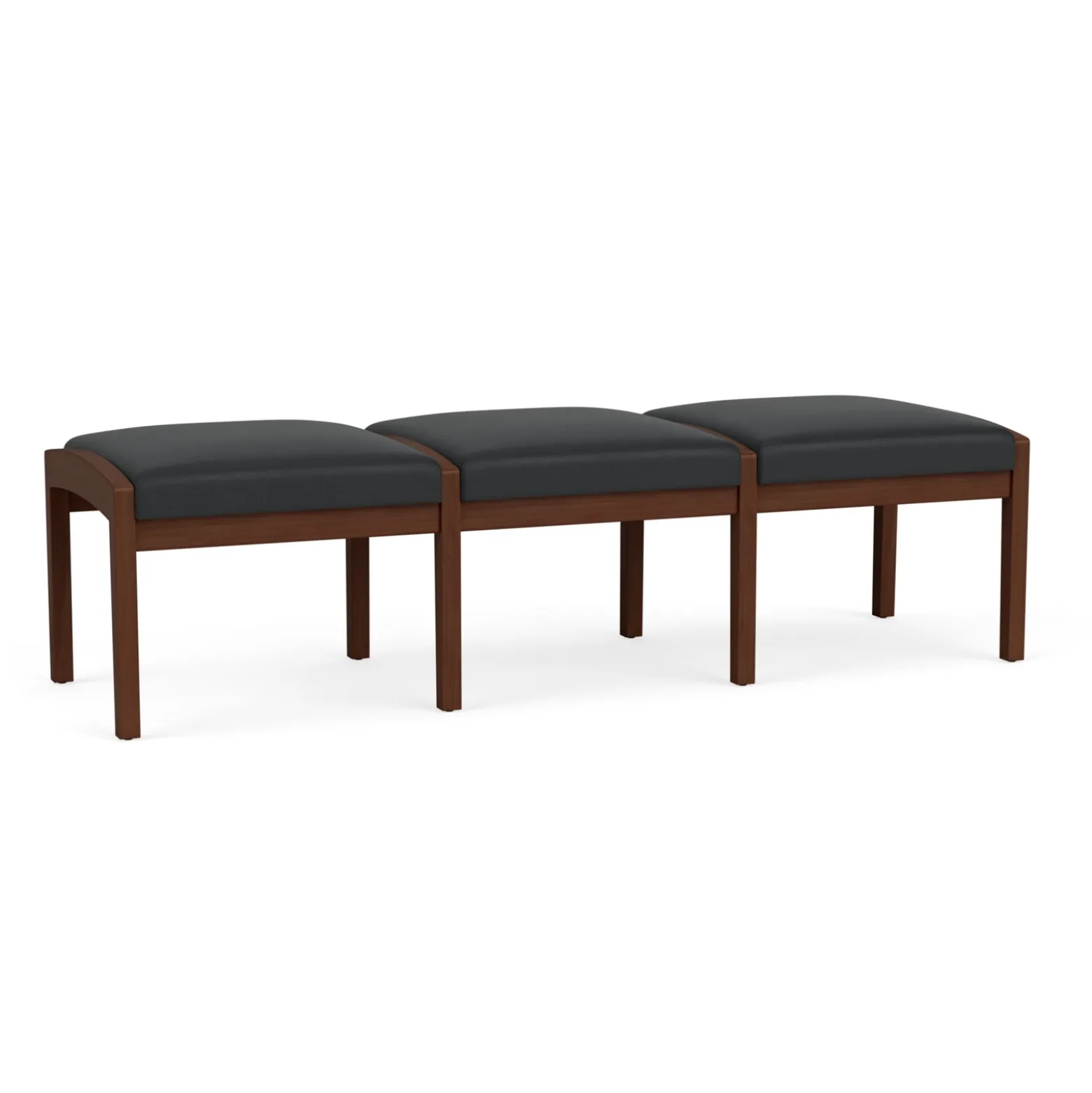 New Castle Wood 3 Seat Bench with Standard Fabric