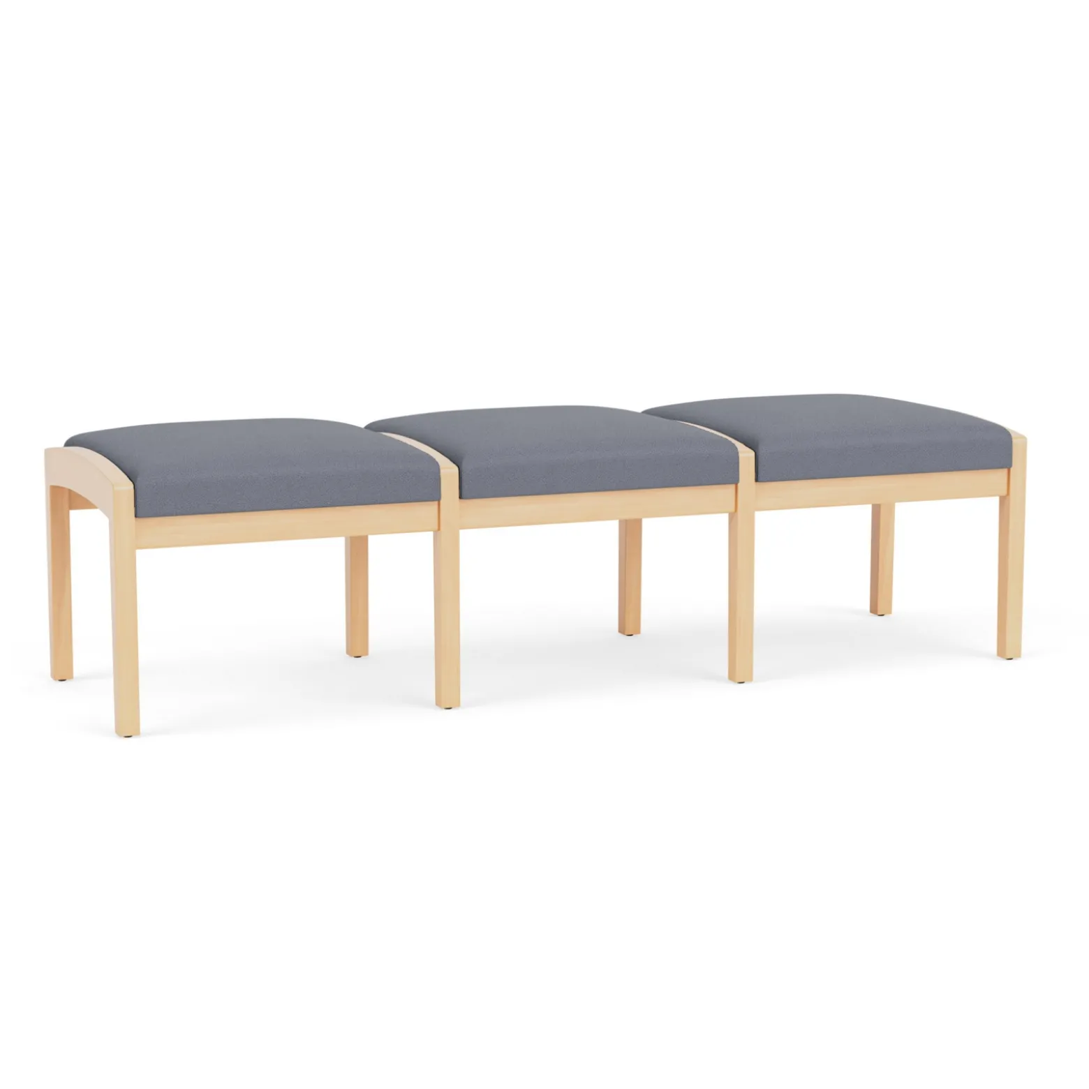 New Castle Wood 3 Seat Bench with Standard Fabric