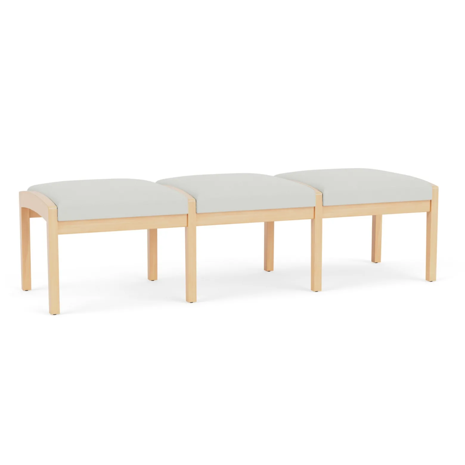 New Castle Wood 3 Seat Bench with Standard Fabric