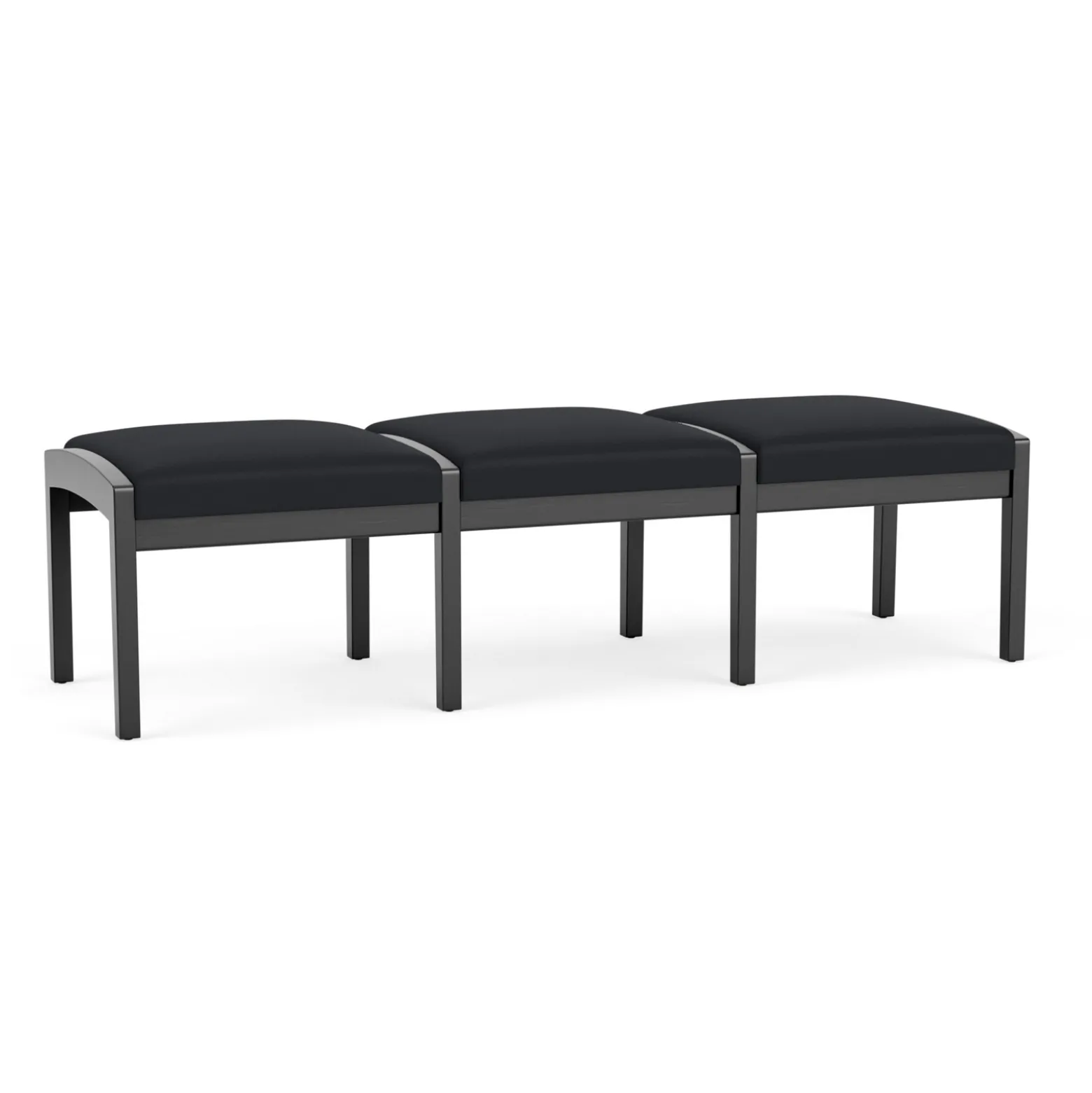 New Castle Wood 3 Seat Bench with Standard Fabric