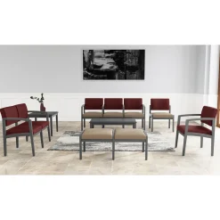 New Castle Wood 3 Seat Bench with Standard Fabric