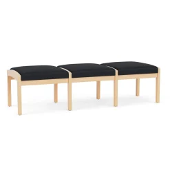 New Castle Wood 3 Seat Bench with Standard Fabric