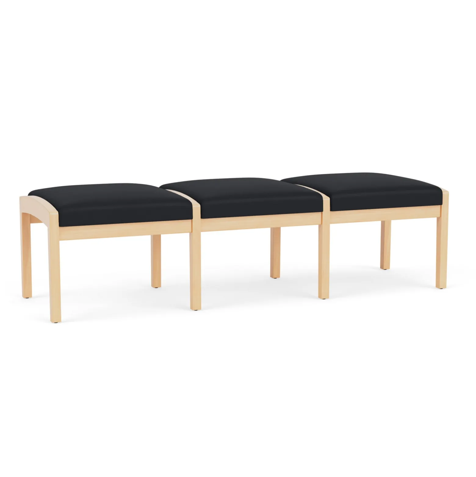New Castle Wood 3 Seat Bench with Standard Fabric