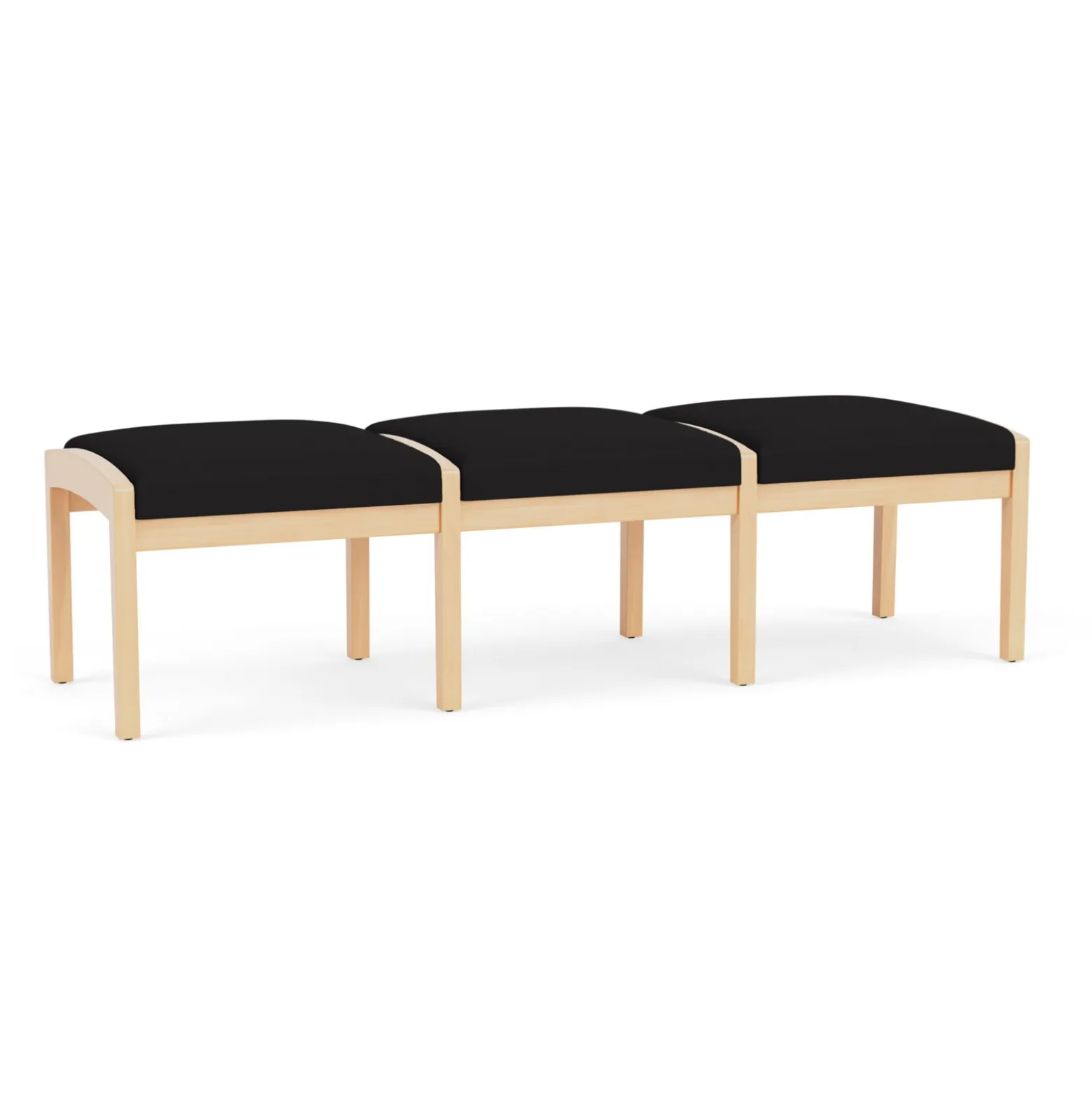 New Castle Wood 3 Seat Bench with Standard Fabric
