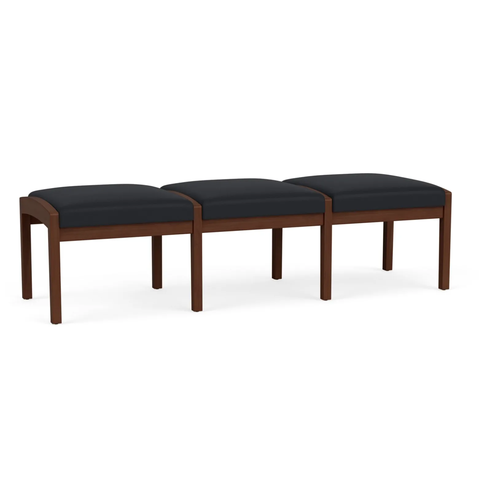 New Castle Wood 3 Seat Bench with Standard Fabric