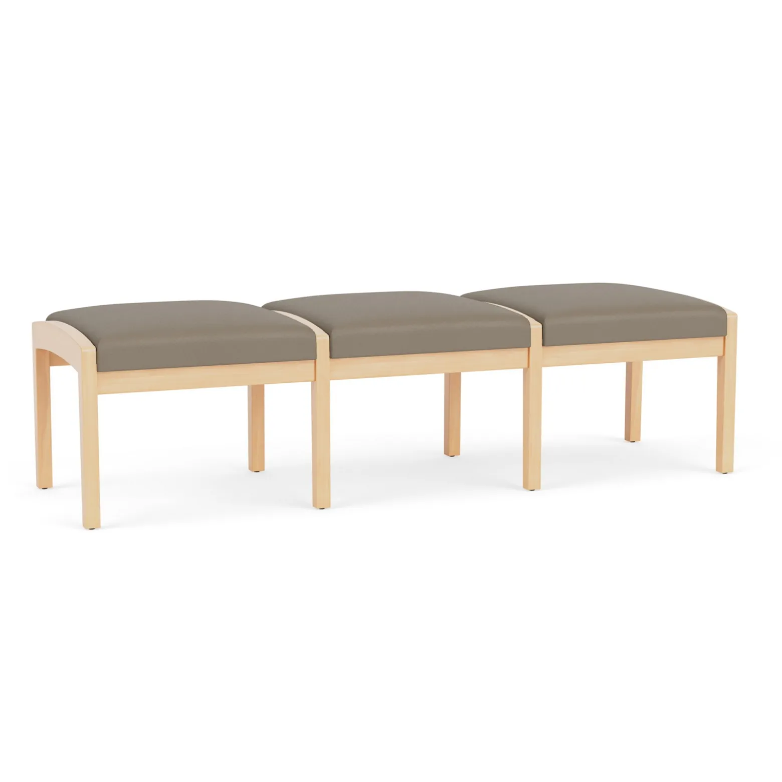 New Castle Wood 3 Seat Bench with Standard Fabric