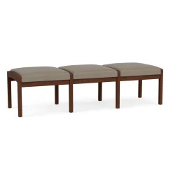 New Castle Wood 3 Seat Bench with Standard Fabric