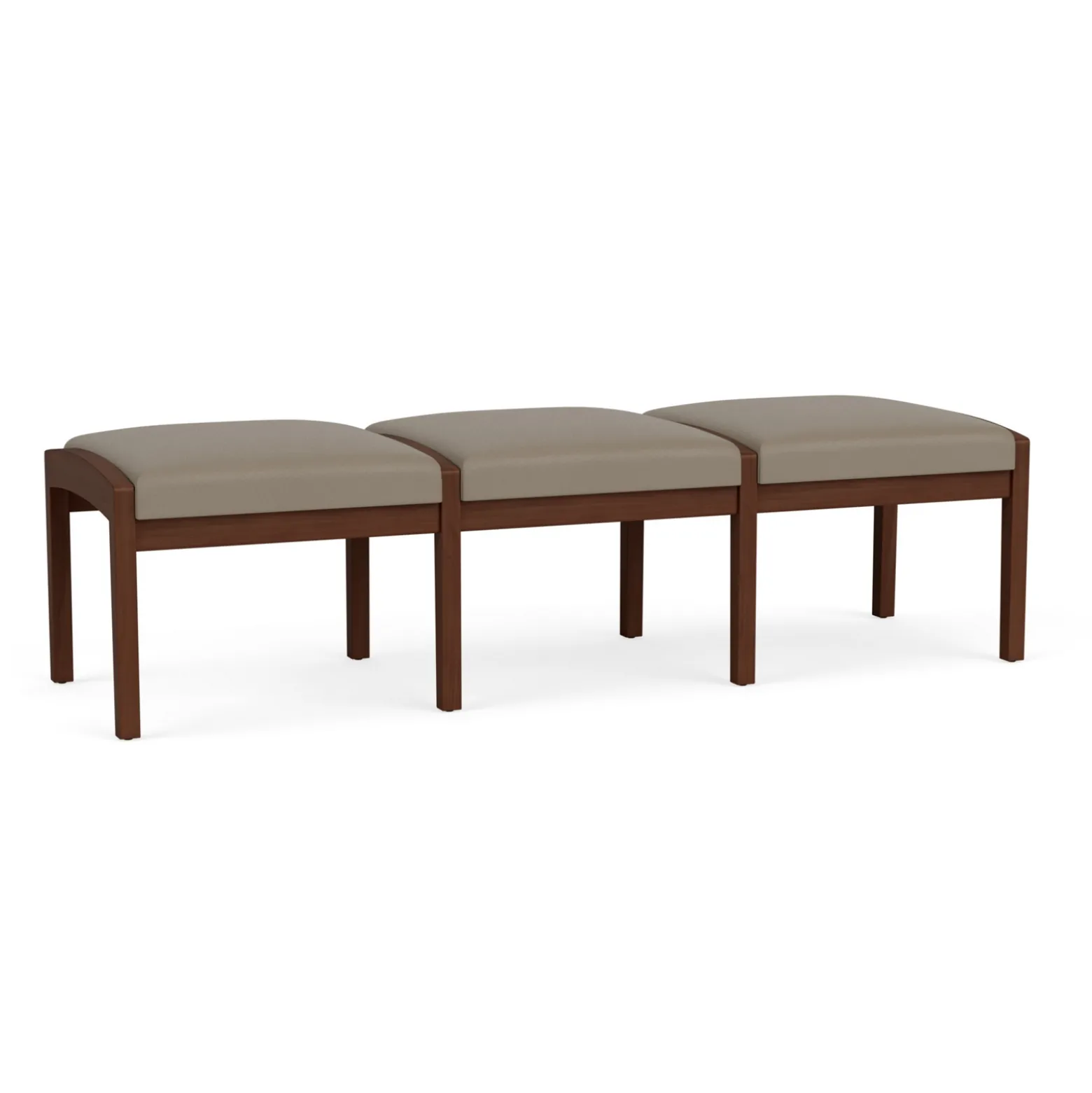 New Castle Wood 3 Seat Bench with Standard Fabric