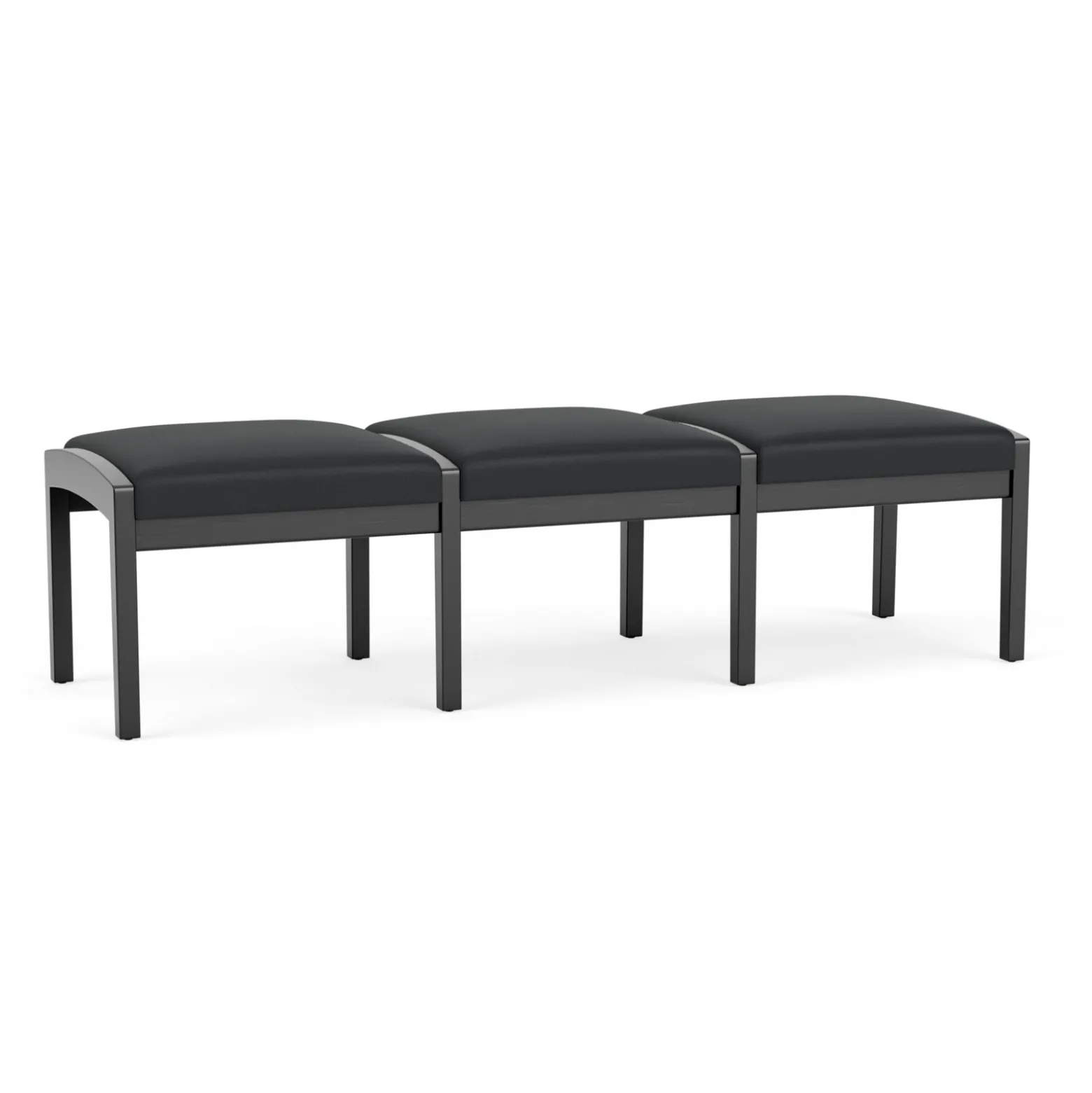 New Castle Wood 3 Seat Bench with Standard Fabric