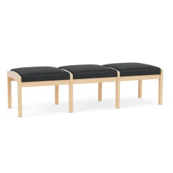 New Castle Wood 3 Seat Bench with Standard Fabric