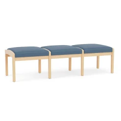 New Castle Wood 3 Seat Bench with Standard Fabric