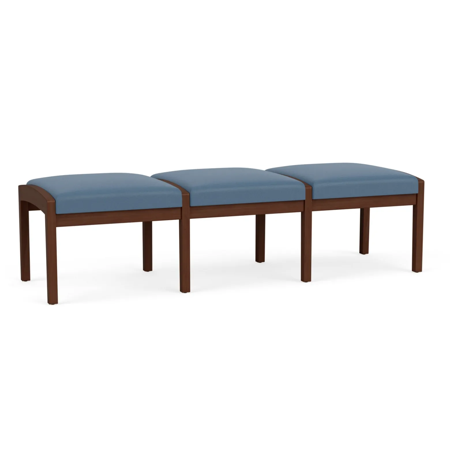 New Castle Wood 3 Seat Bench with Standard Fabric