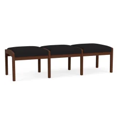 New Castle Wood 3 Seat Bench with Standard Fabric