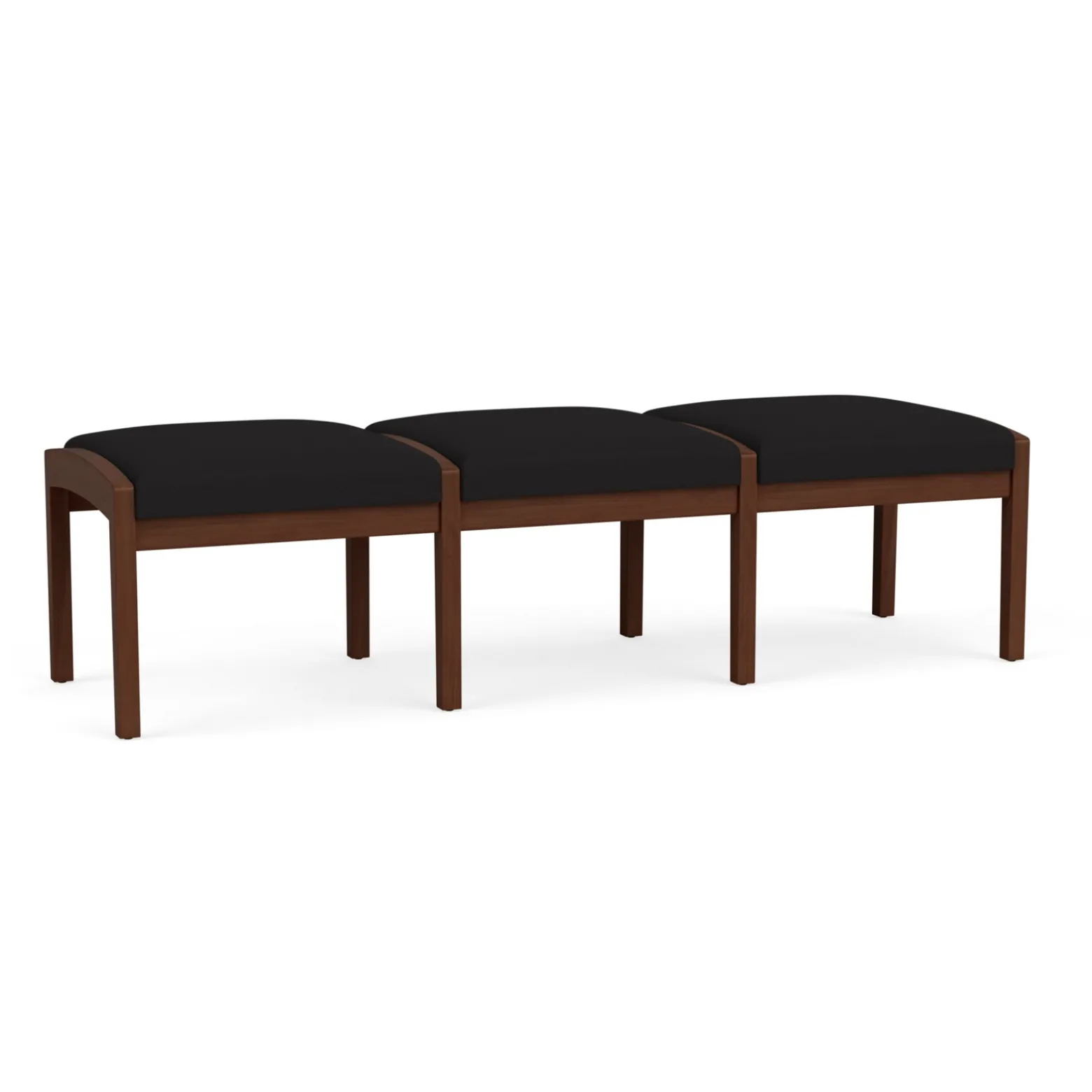 New Castle Wood 3 Seat Bench with Standard Fabric