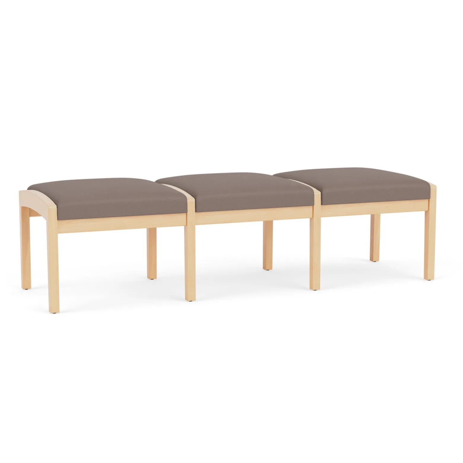New Castle Wood 3 Seat Bench with Standard Fabric