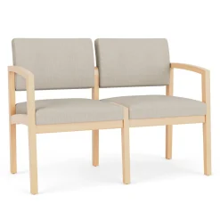 New Castle Wood 2 Seat Sofa with Designer Upholstery