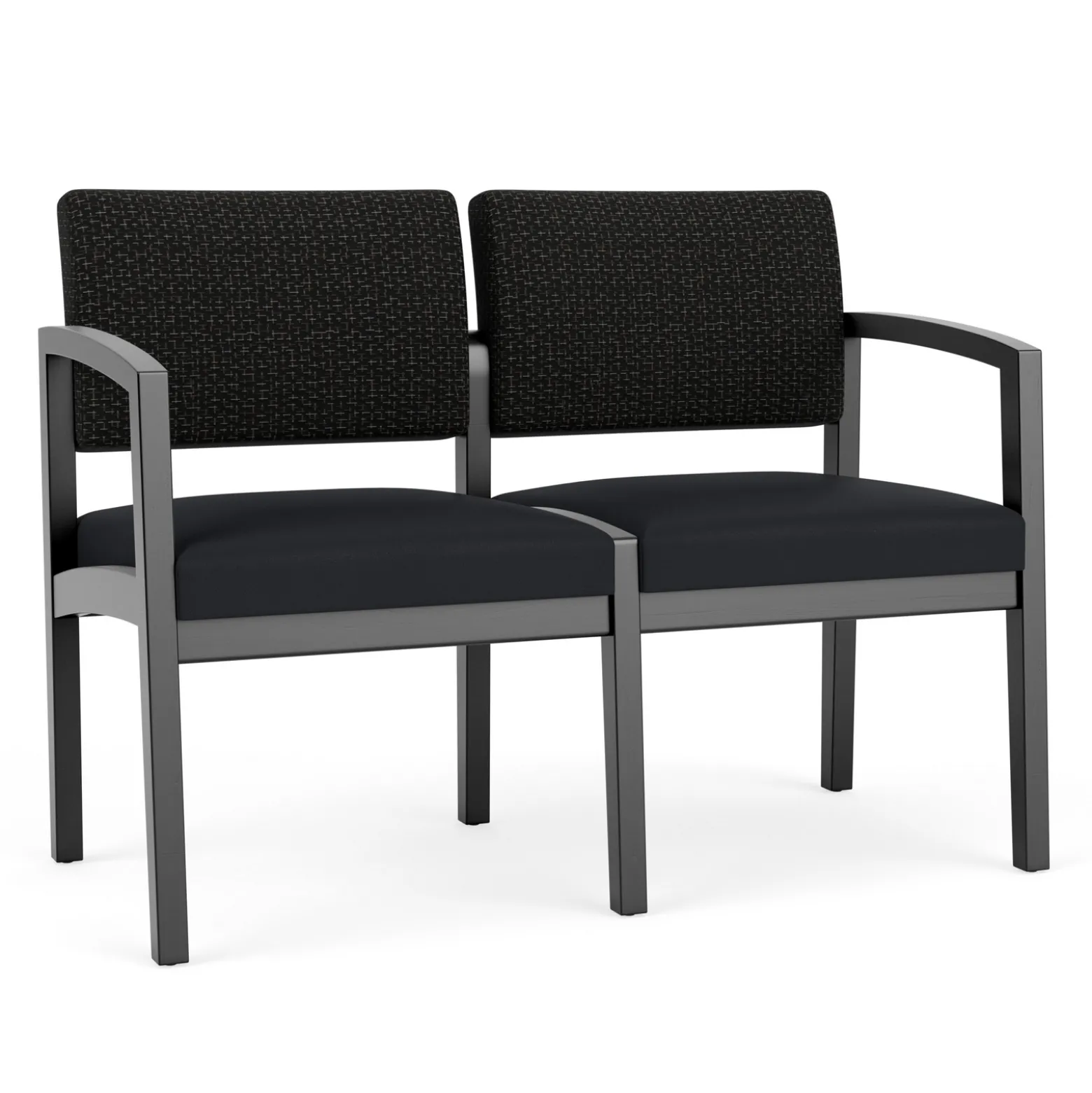 New Castle Wood 2 Seat Sofa with Designer Upholstery