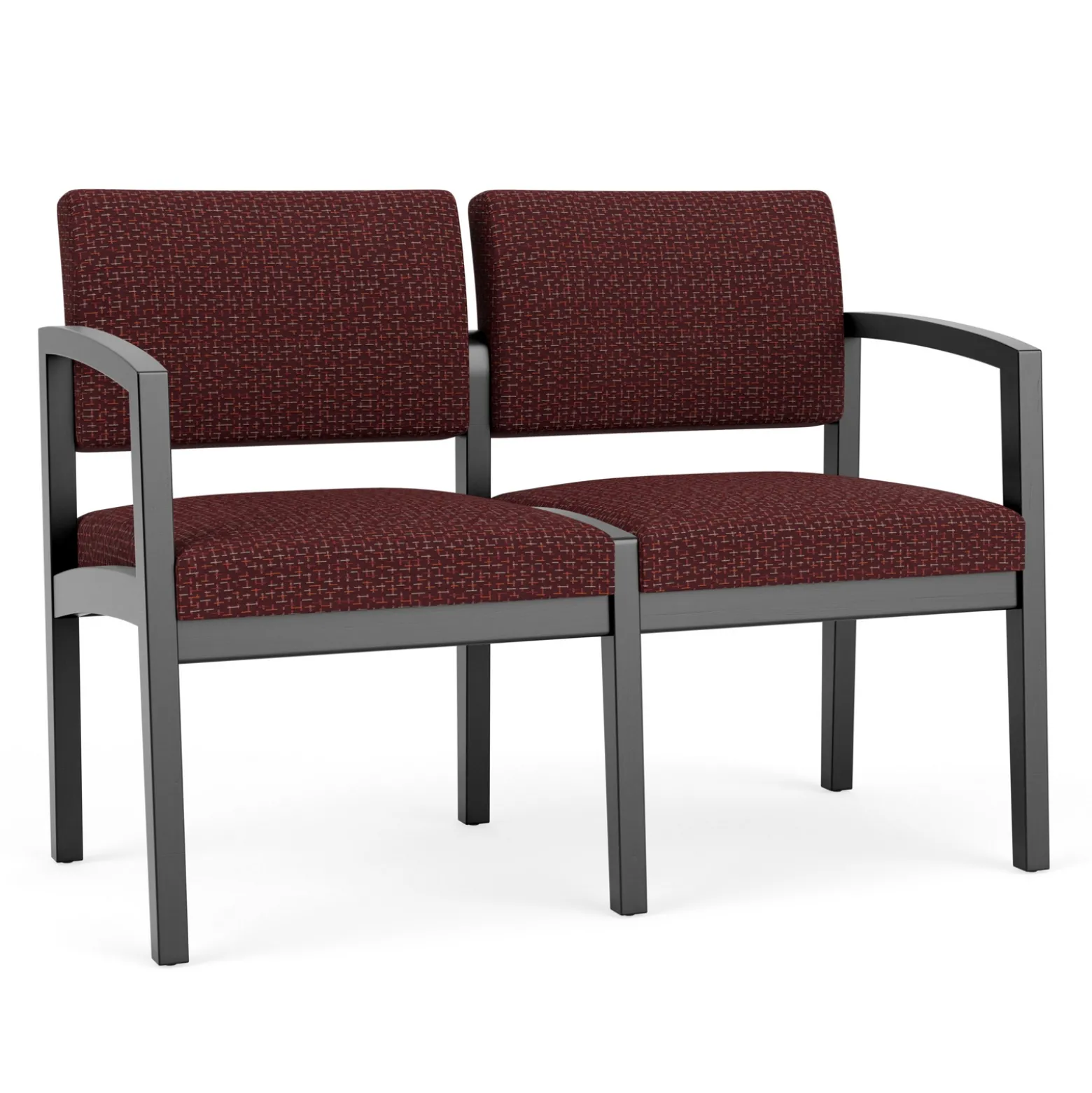 New Castle Wood 2 Seat Sofa with Designer Upholstery