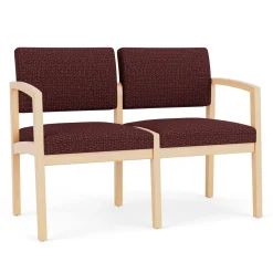 New Castle Wood 2 Seat Sofa with Designer Upholstery