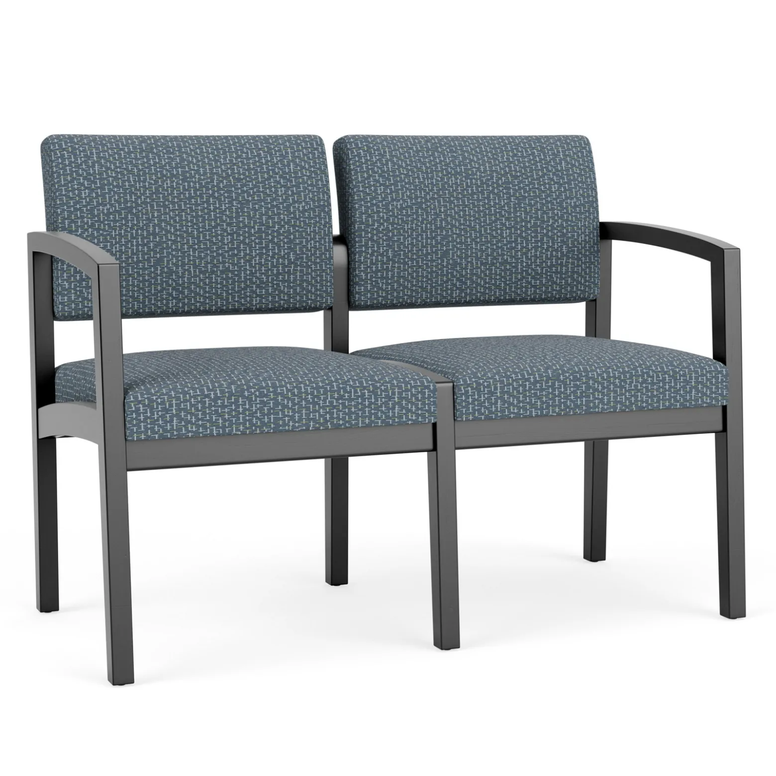 New Castle Wood 2 Seat Sofa with Designer Upholstery