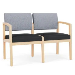 New Castle Wood 2 Seat Sofa with Designer Upholstery