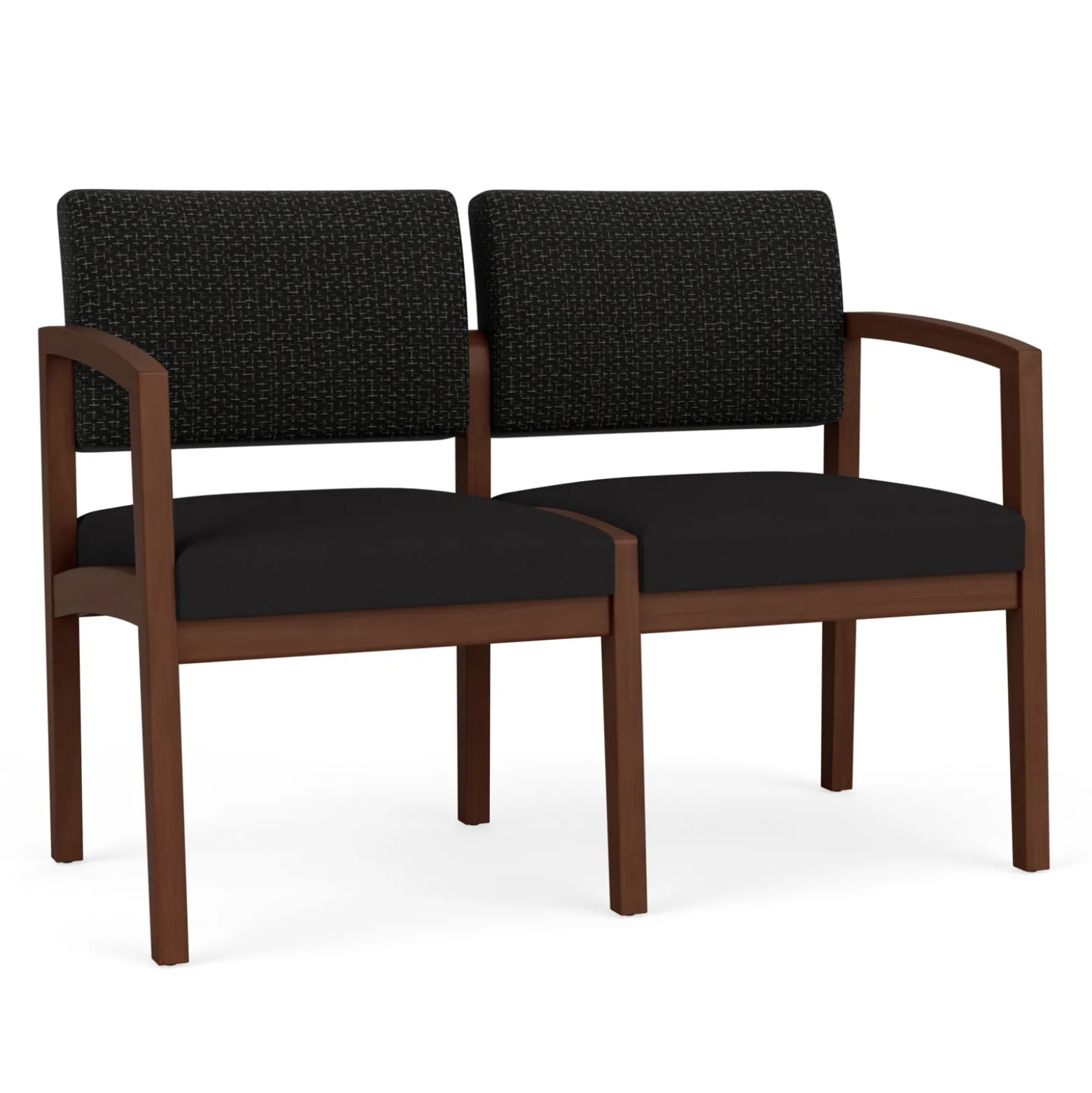New Castle Wood 2 Seat Sofa with Designer Upholstery
