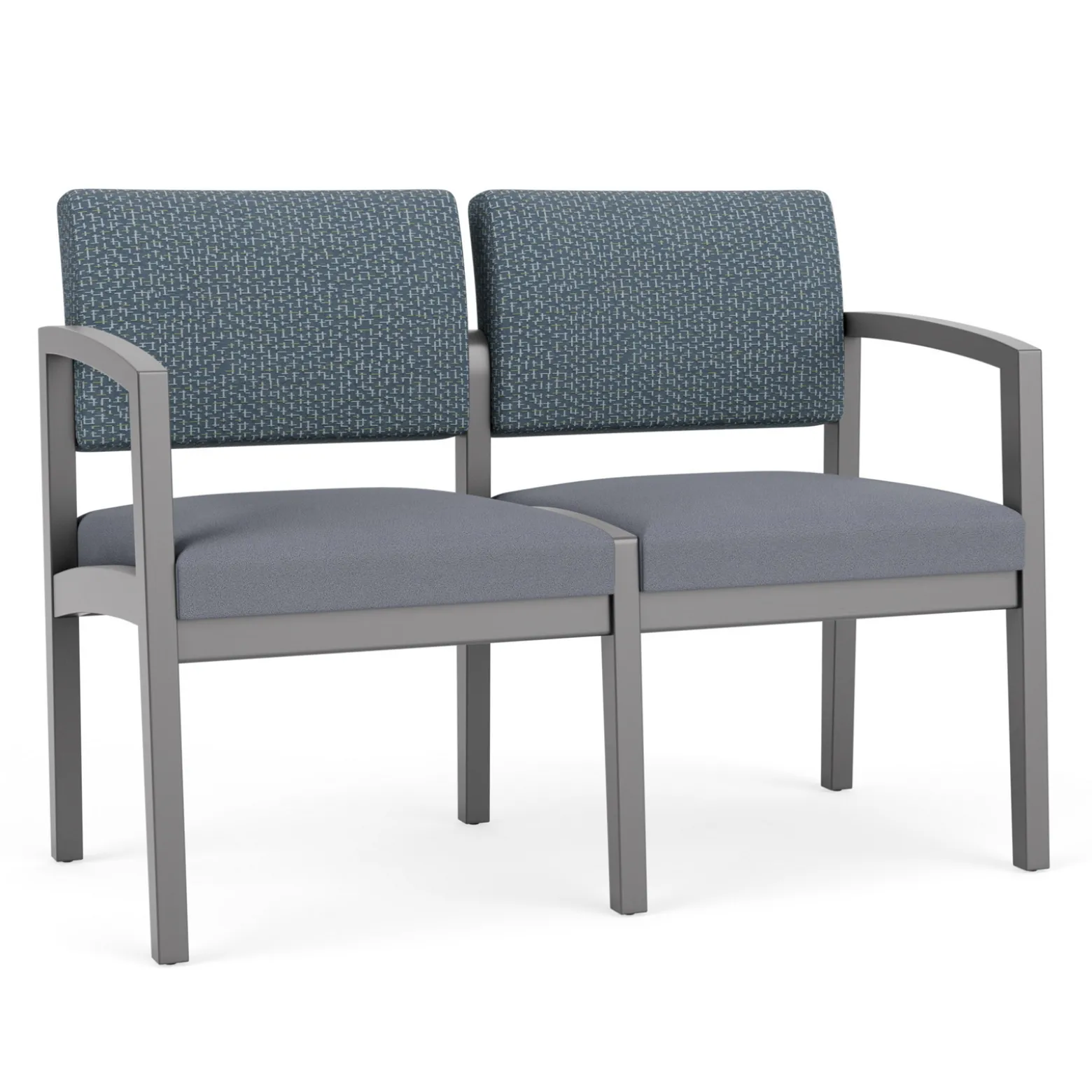 New Castle Wood 2 Seat Sofa with Designer Upholstery