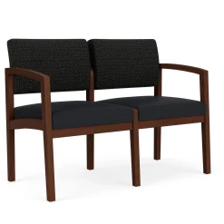 New Castle Wood 2 Seat Sofa with Designer Upholstery