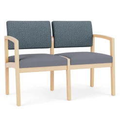 New Castle Wood 2 Seat Sofa with Designer Upholstery