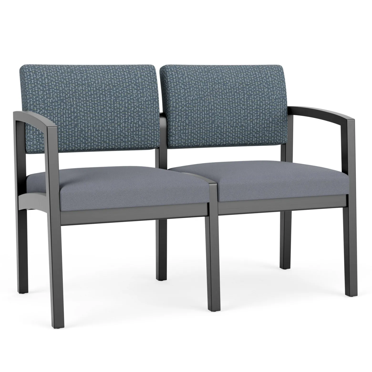 New Castle Wood 2 Seat Sofa with Designer Upholstery