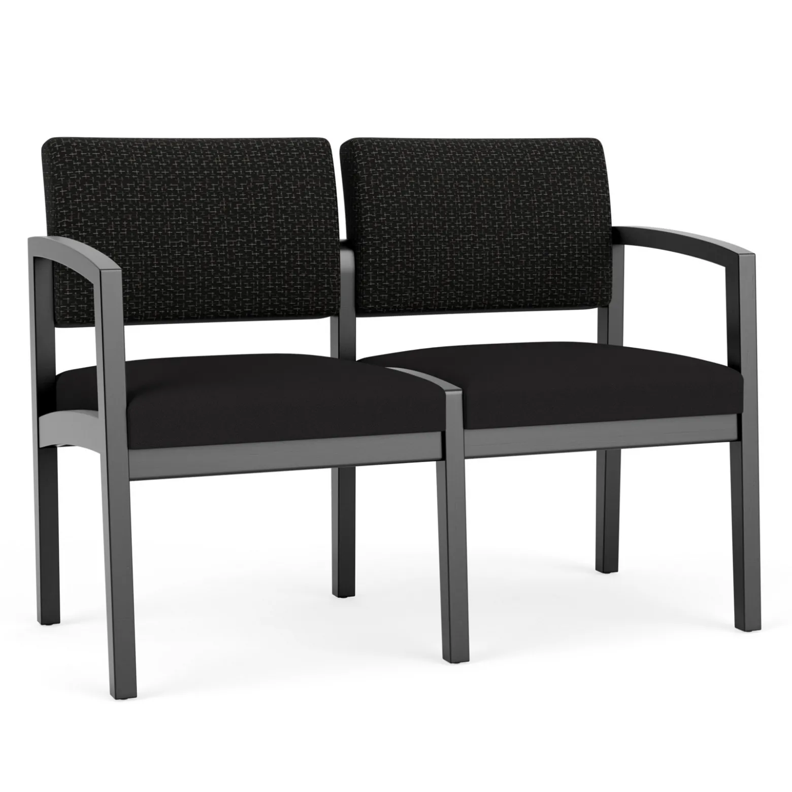New Castle Wood 2 Seat Sofa with Designer Upholstery