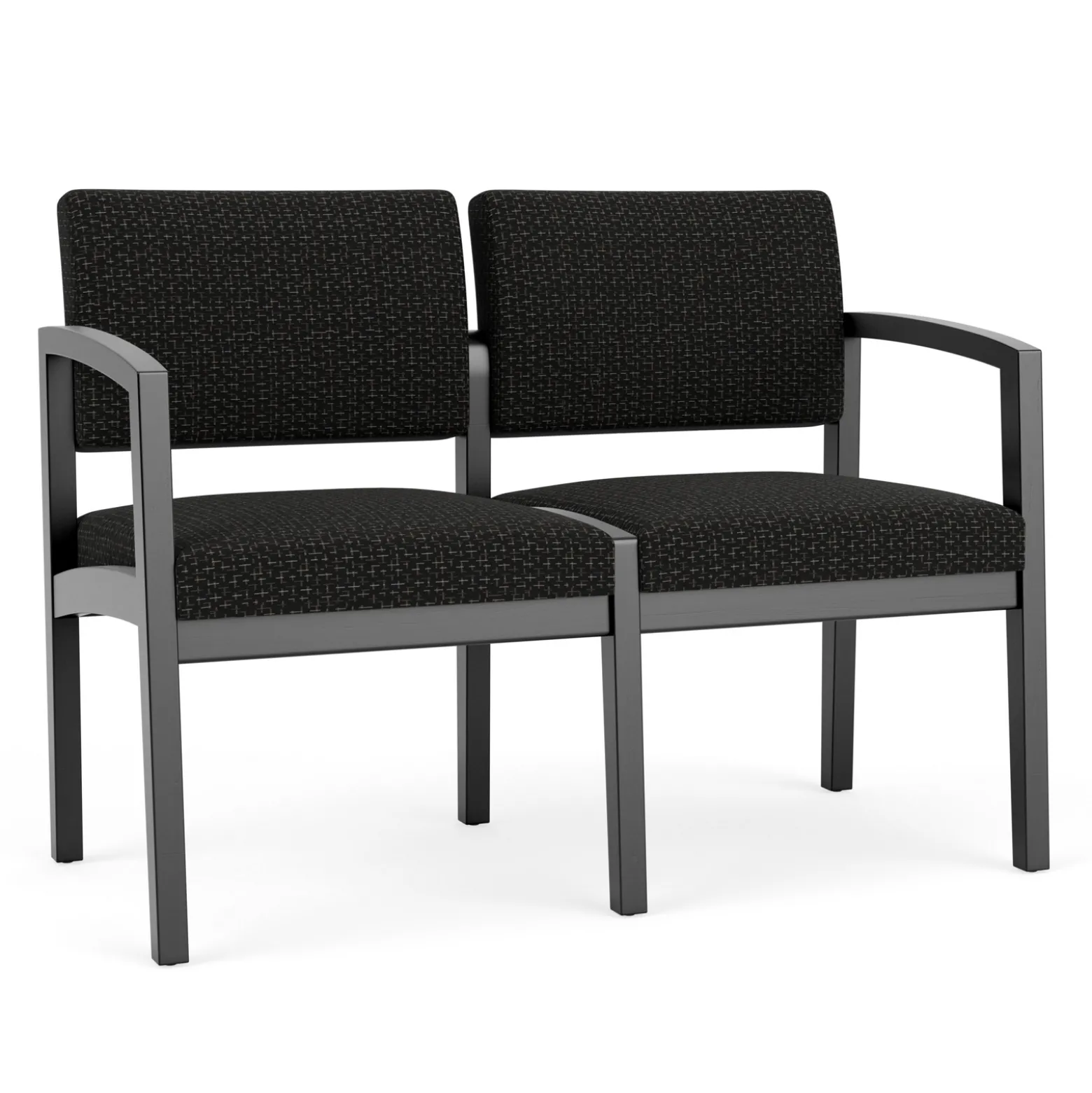 New Castle Wood 2 Seat Sofa with Designer Upholstery