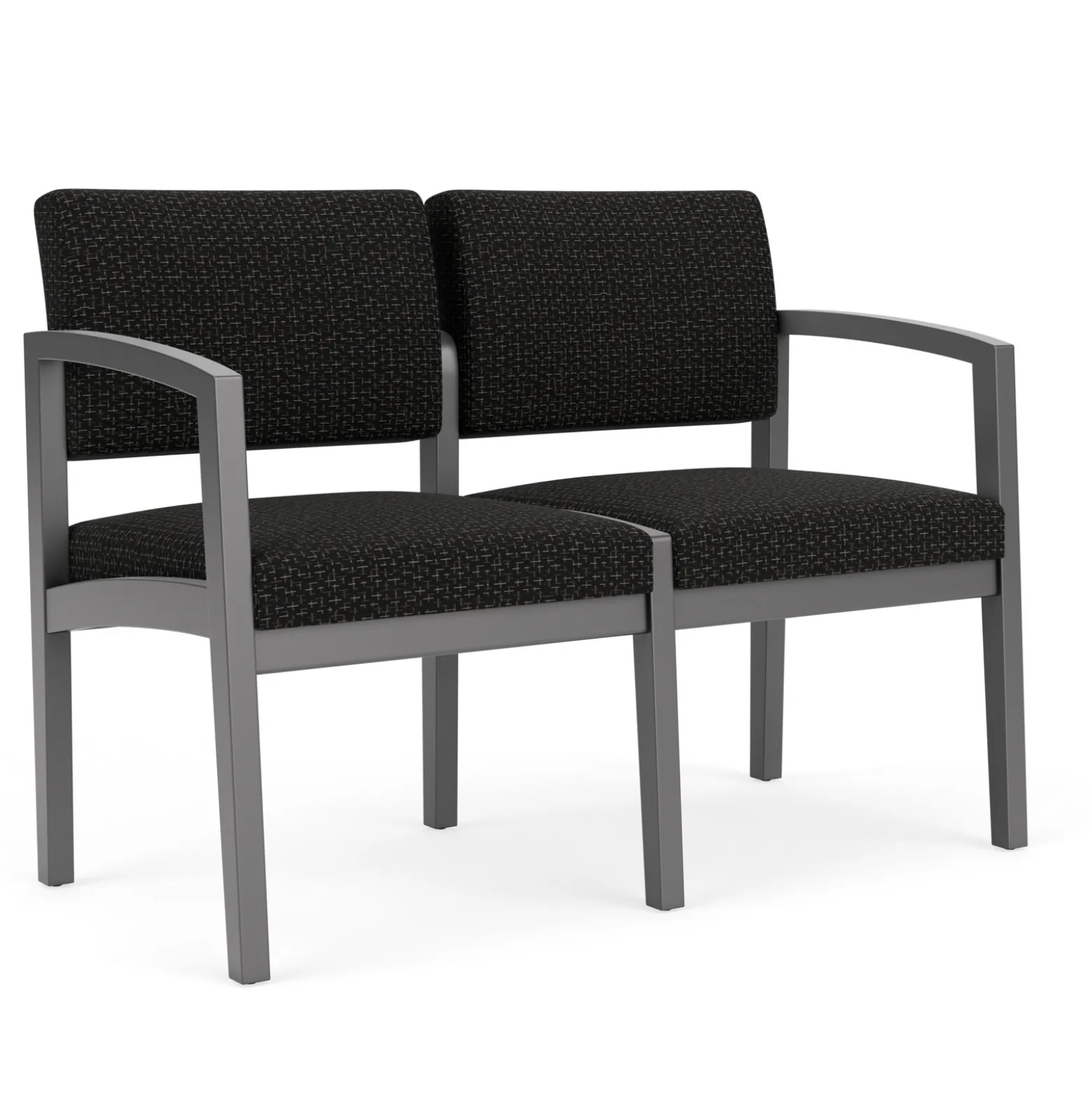 New Castle Wood 2 Seat Sofa with Designer Upholstery