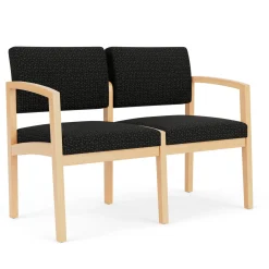 New Castle Wood 2 Seat Sofa with Designer Upholstery
