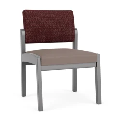 New Castle Wood Armless Guest Chair with Designer Upholstery