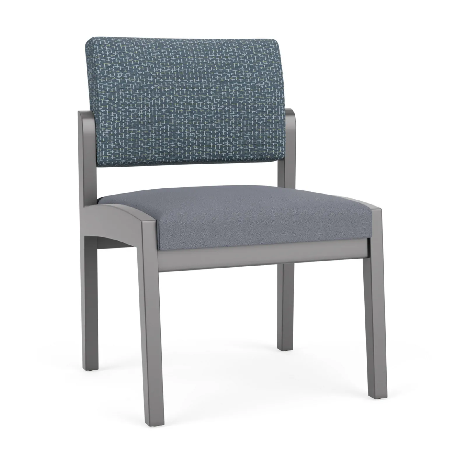 New Castle Wood Armless Guest Chair with Designer Upholstery