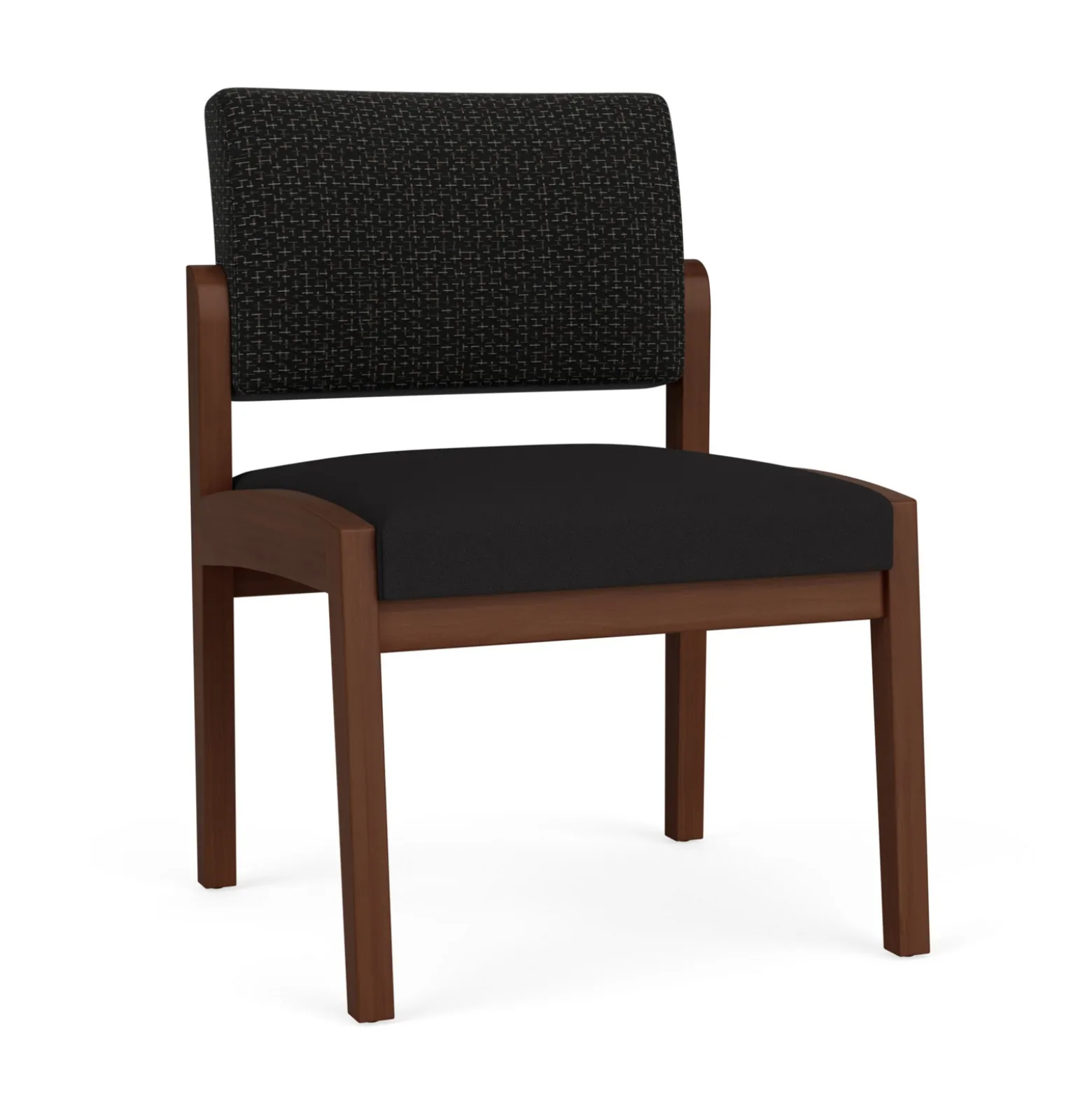 New Castle Wood Armless Guest Chair with Designer Upholstery